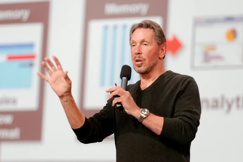 Larry Ellison speaking at an Oracle event